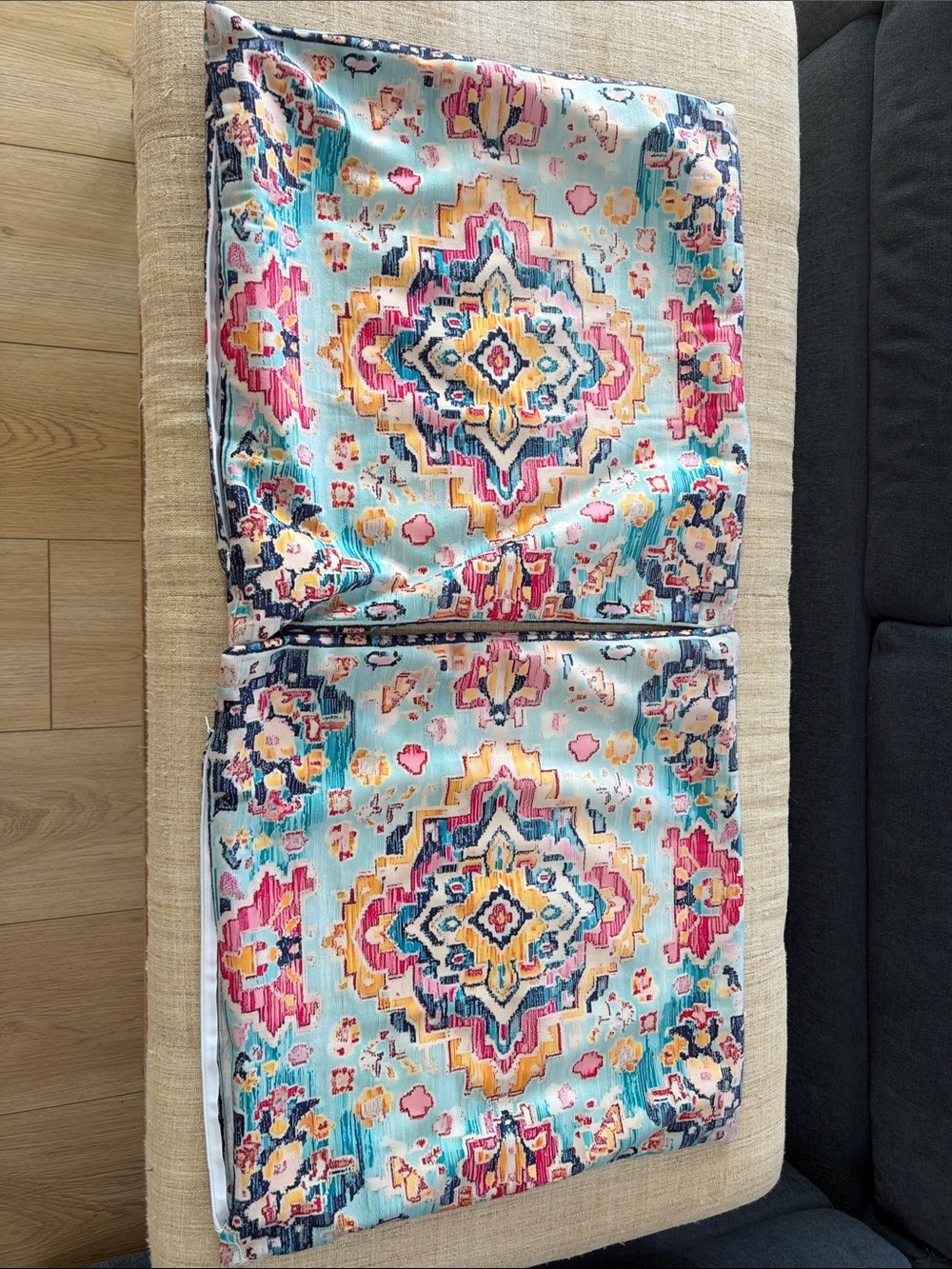 Turquoise bohemian Multicolor Printed pillowcases, new